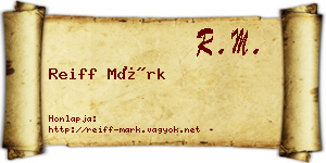 Reiff Márk névjegykártya